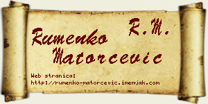 Rumenko Matorčević vizit kartica
